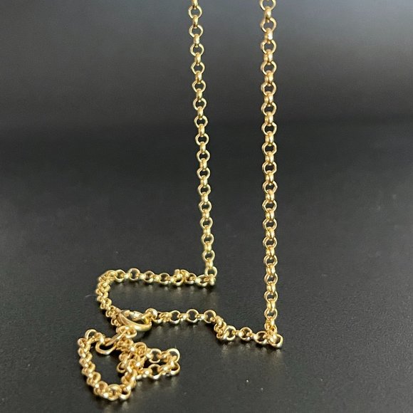 Solid 14K Gold Rolo Link Chain Necklace 18 inch, 2.5 mm,4.54 gram - Picture 4 of 17
